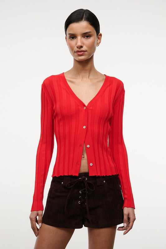 STAUD Clothing Ezra Cardigan Tomato