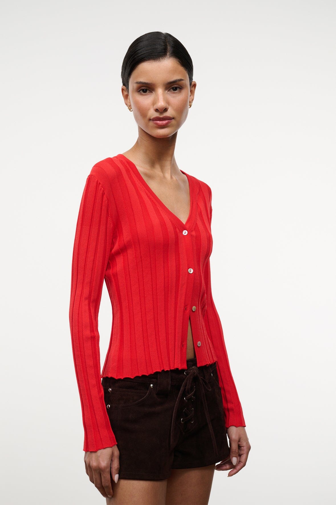 STAUD Clothing Ezra Cardigan Tomato