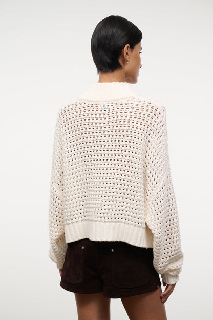 STAUD Clothing Su26 Cropped Hampton Sweater Ivory