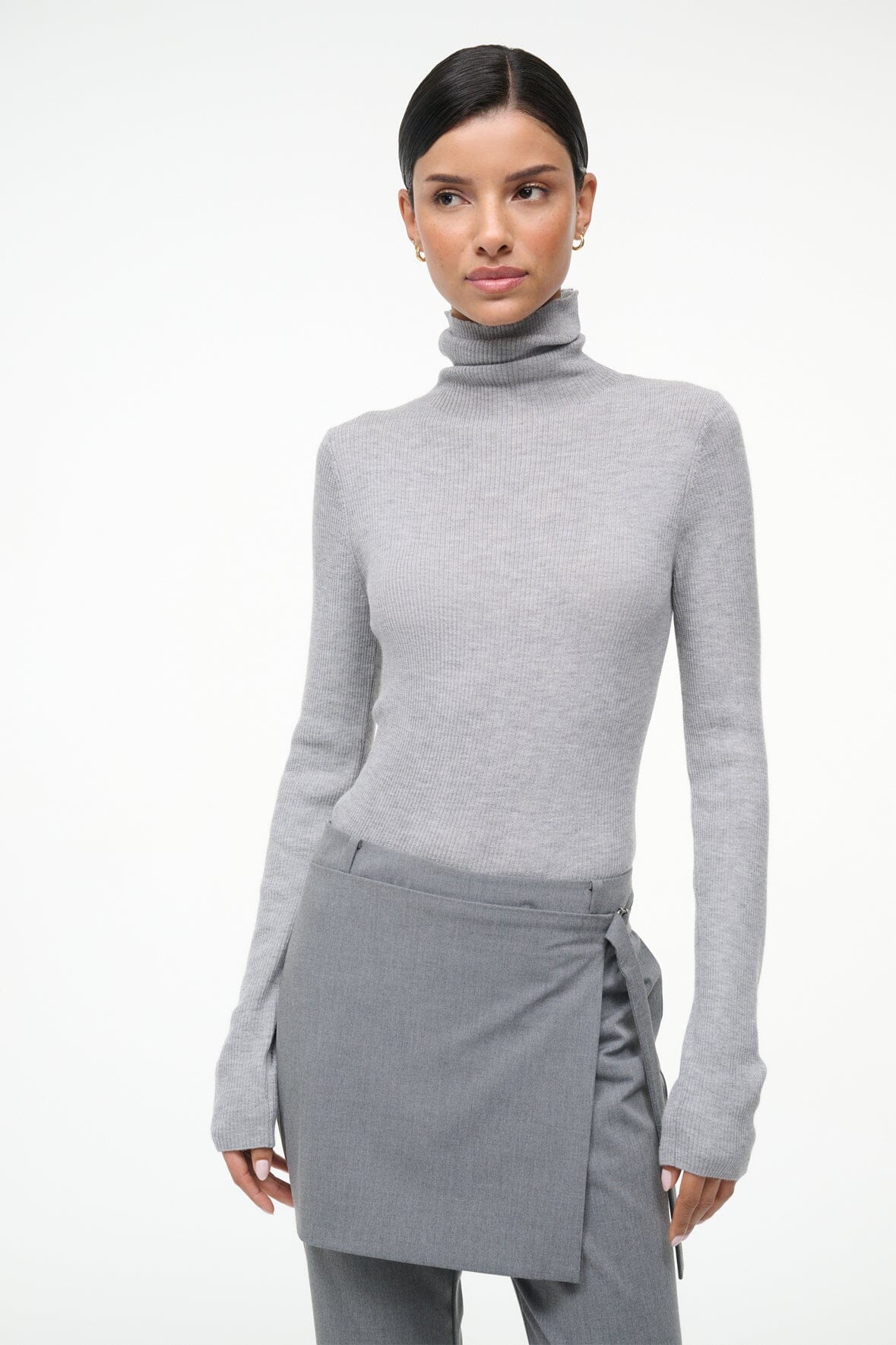 STAUD Clothing Toni Superfinecashmere Sweater Ash Grey