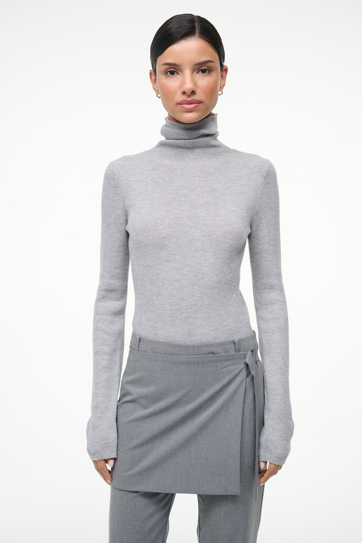 STAUD Clothing Toni Superfinecashmere Sweater Ash Grey