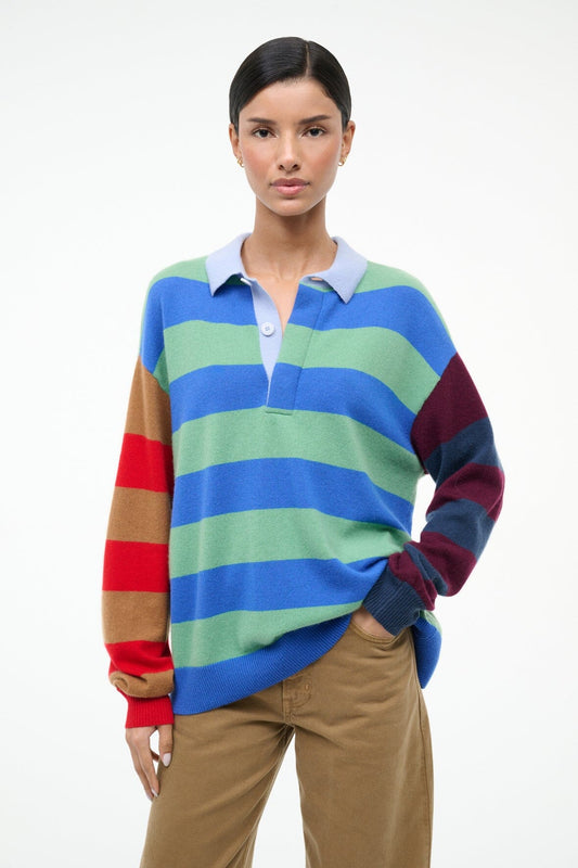 STAUD Clothing Michael Cashmere Sweater Multi Stripe