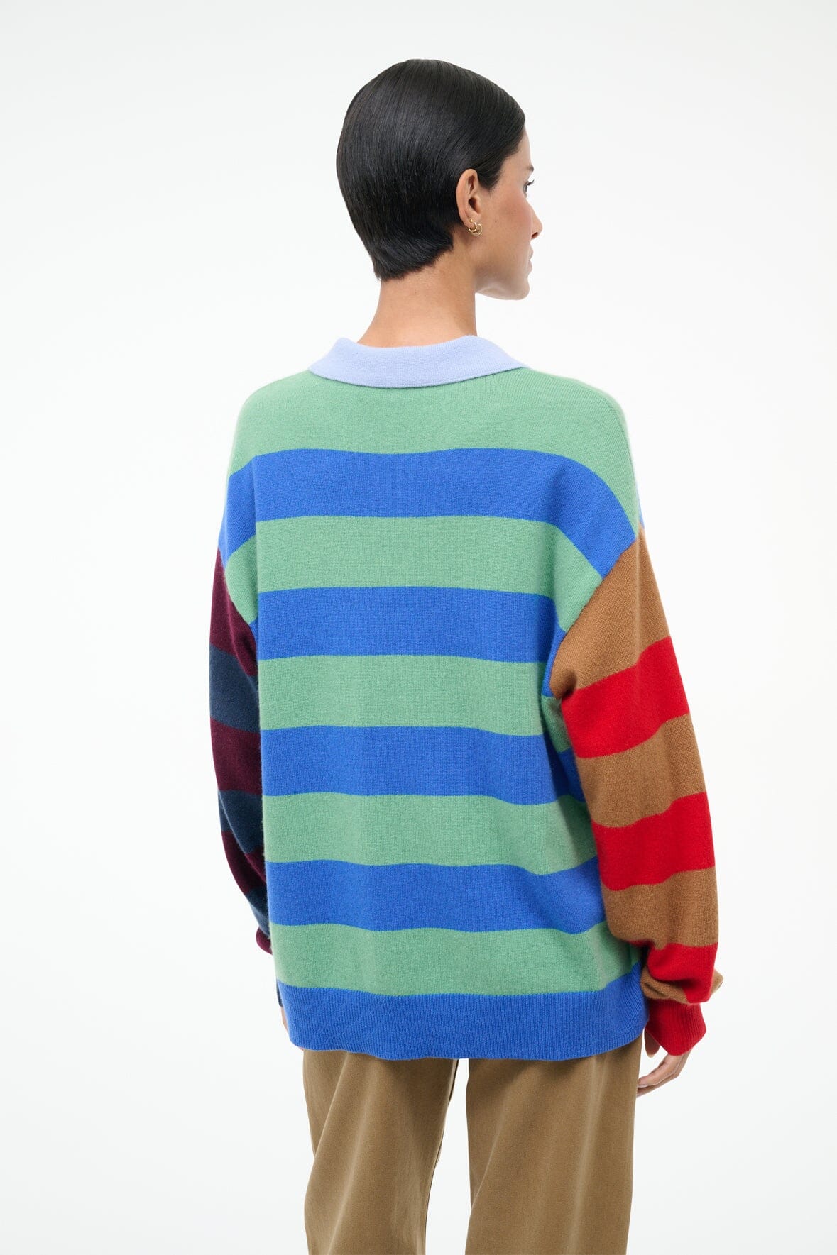 STAUD Clothing Michael Cashmere Sweater Multi Stripe