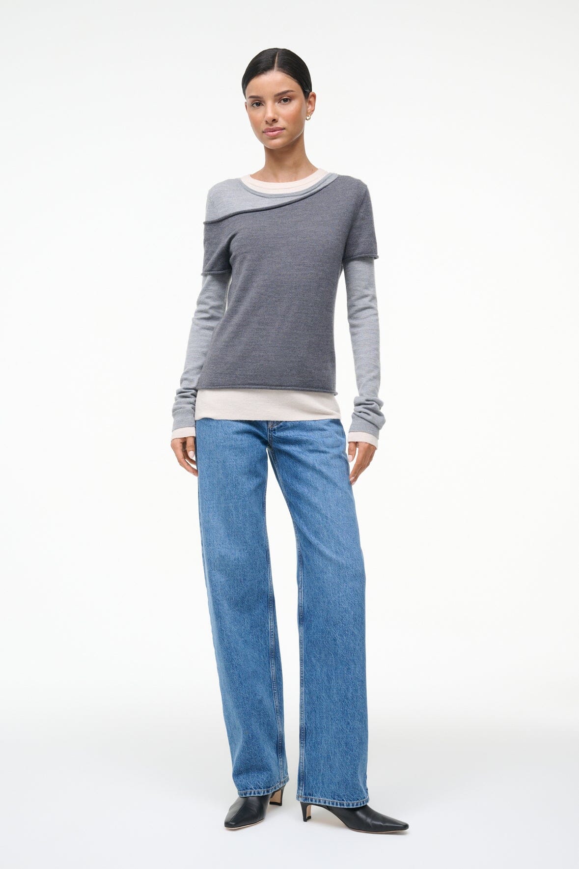 STAUD Clothing Sera Sweater Heather Grey Multi