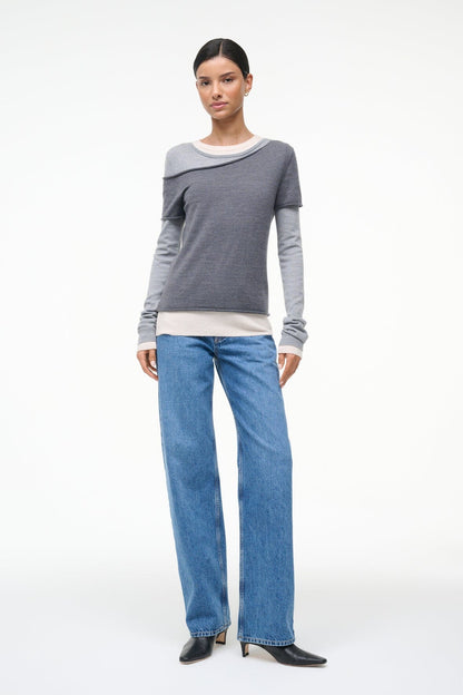 STAUD Clothing Sera Sweater Heather Grey Multi