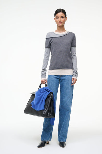 STAUD Clothing Sera Sweater Heather Grey Multi