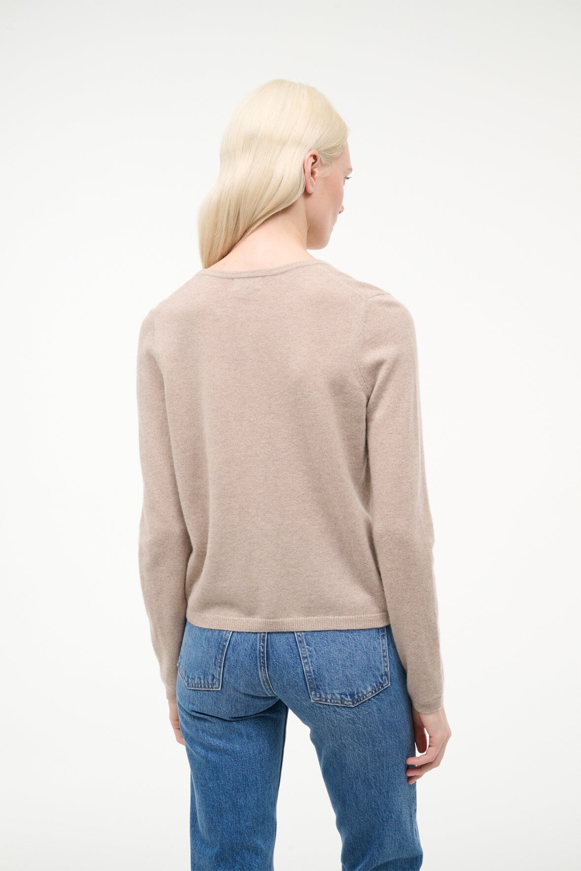 STAUD Clothing Midnight Cashmere Cardigan Stone