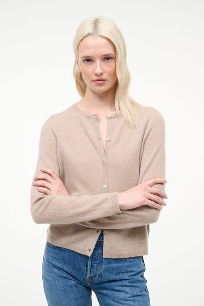 STAUD Clothing Midnight Cashmere Cardigan Stone