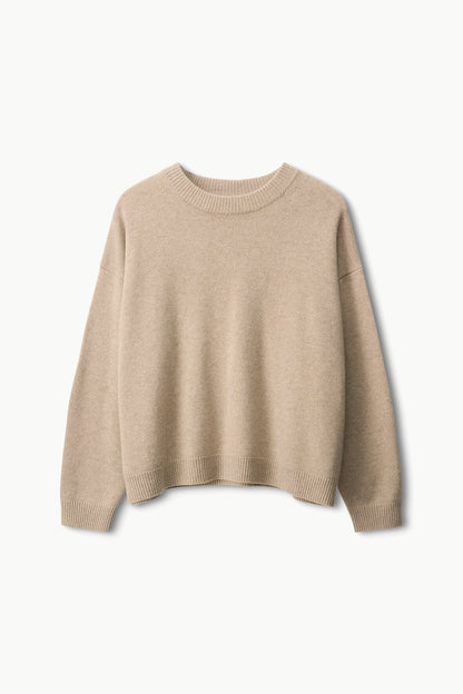 STAUD Clothing Serrano Cashmere Relaxed Crew Stone