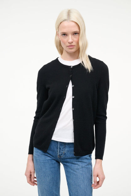 STAUD Clothing Midnight Cashmere Cardigan Black