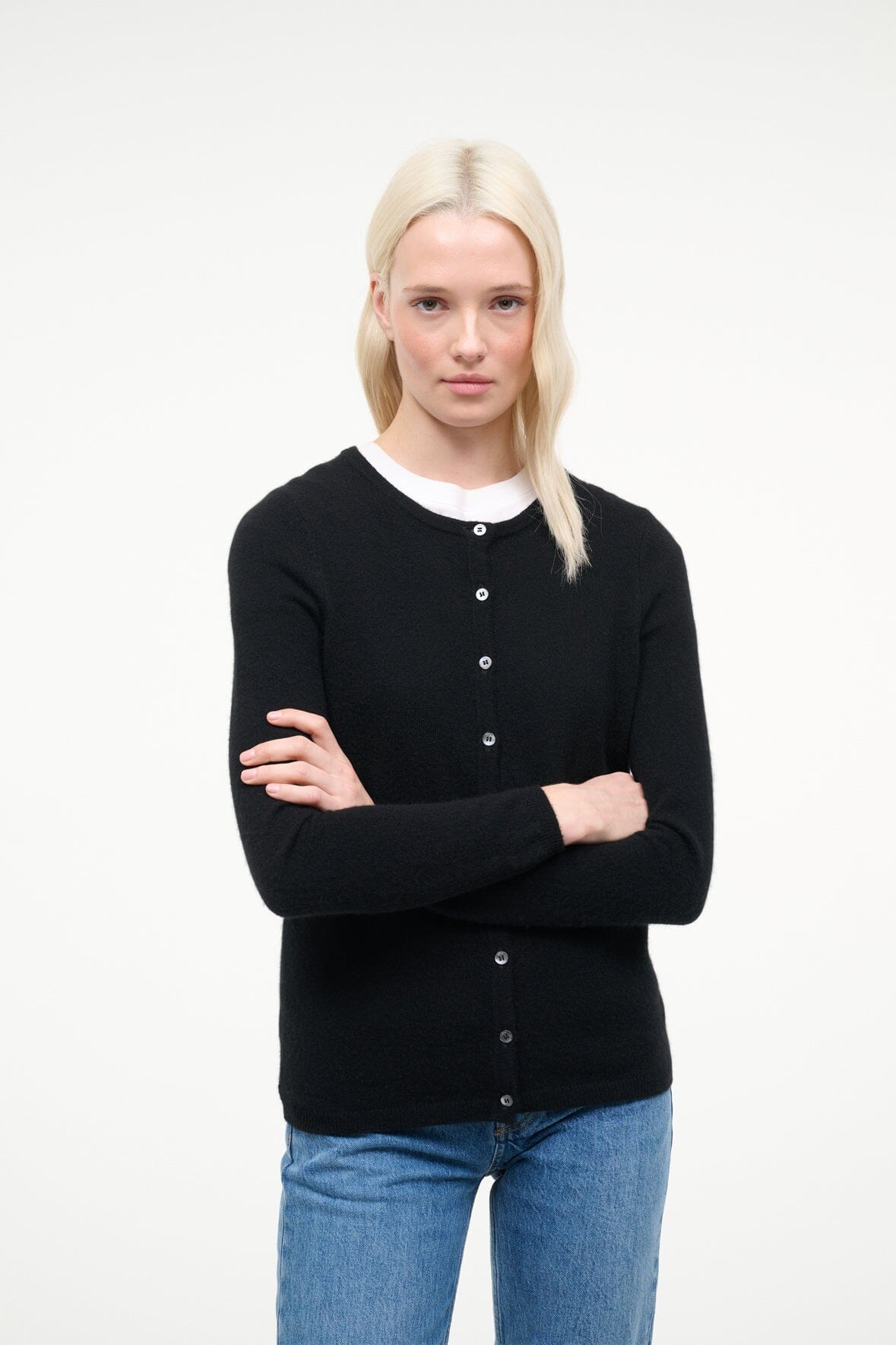 STAUD Clothing Midnight Cashmere Cardigan Black