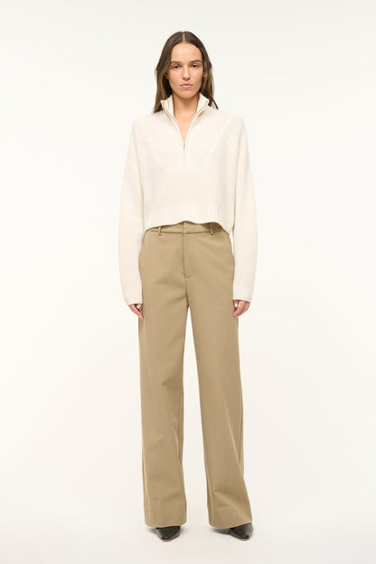 STAUD Clothing Cashmere Cropped Hampton Sweater Ivory