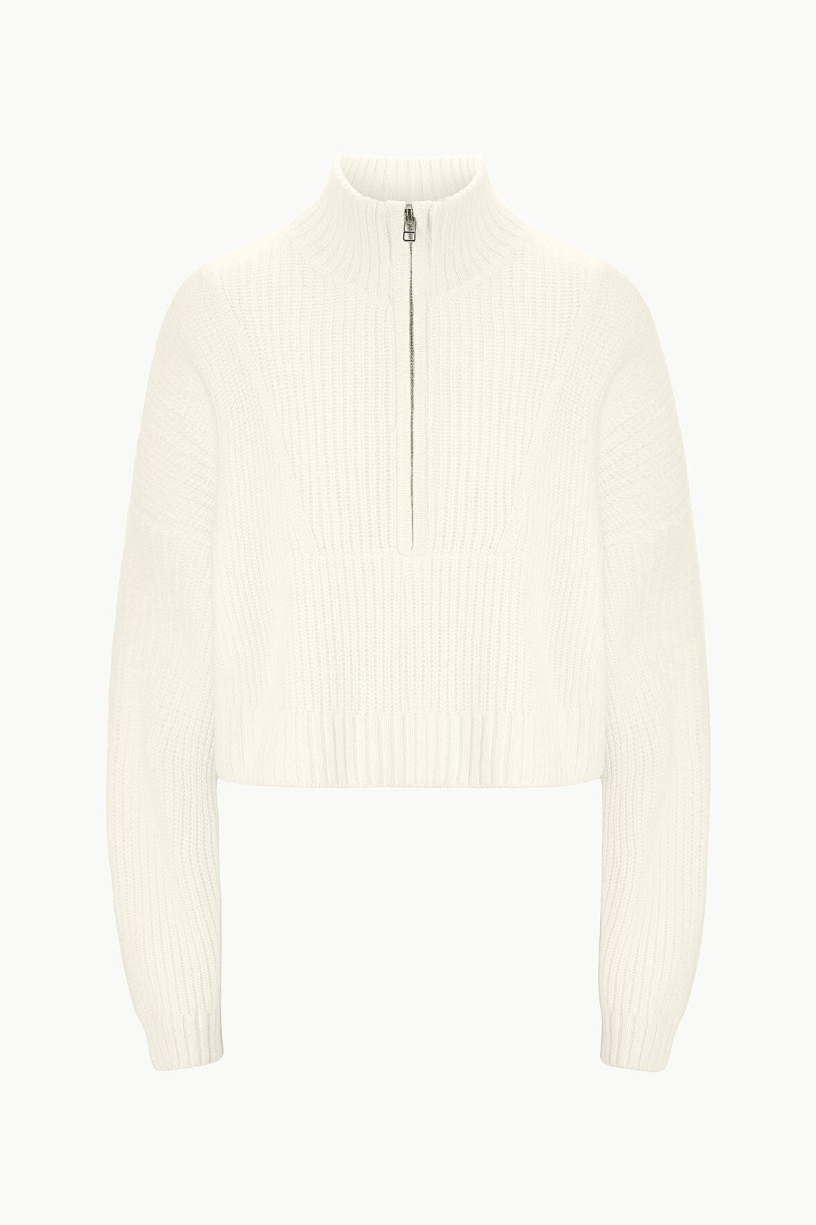 STAUD Clothing Cashmere Cropped Hampton Sweater Ivory