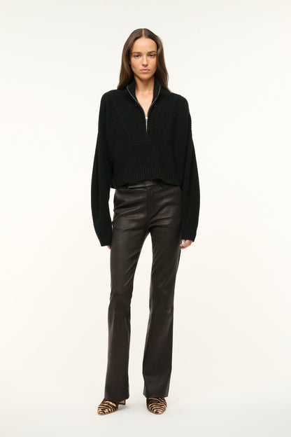 STAUD Clothing Cashmere Cropped Hampton Sweater Black