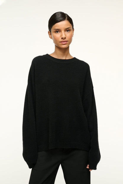 STAUD Clothing Serrano Cashmere Relaxed Crew Black