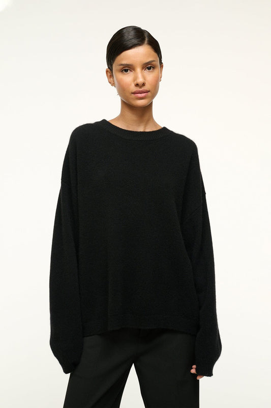 STAUD Clothing Serrano Cashmere Relaxed Crew Black