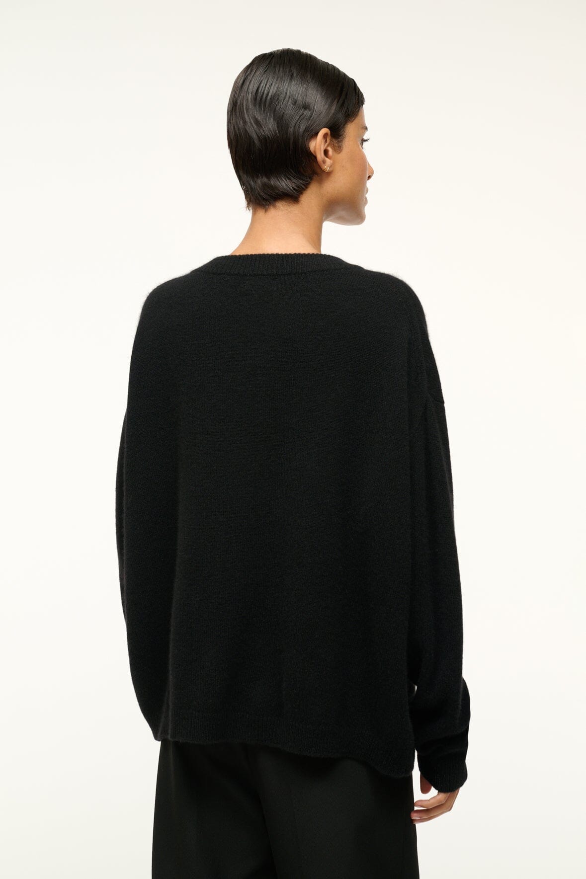 STAUD Clothing Serrano Cashmere Relaxed Crew Black