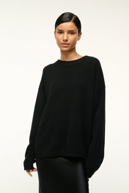 STAUD Clothing Serrano Cashmere Relaxed Crew Black