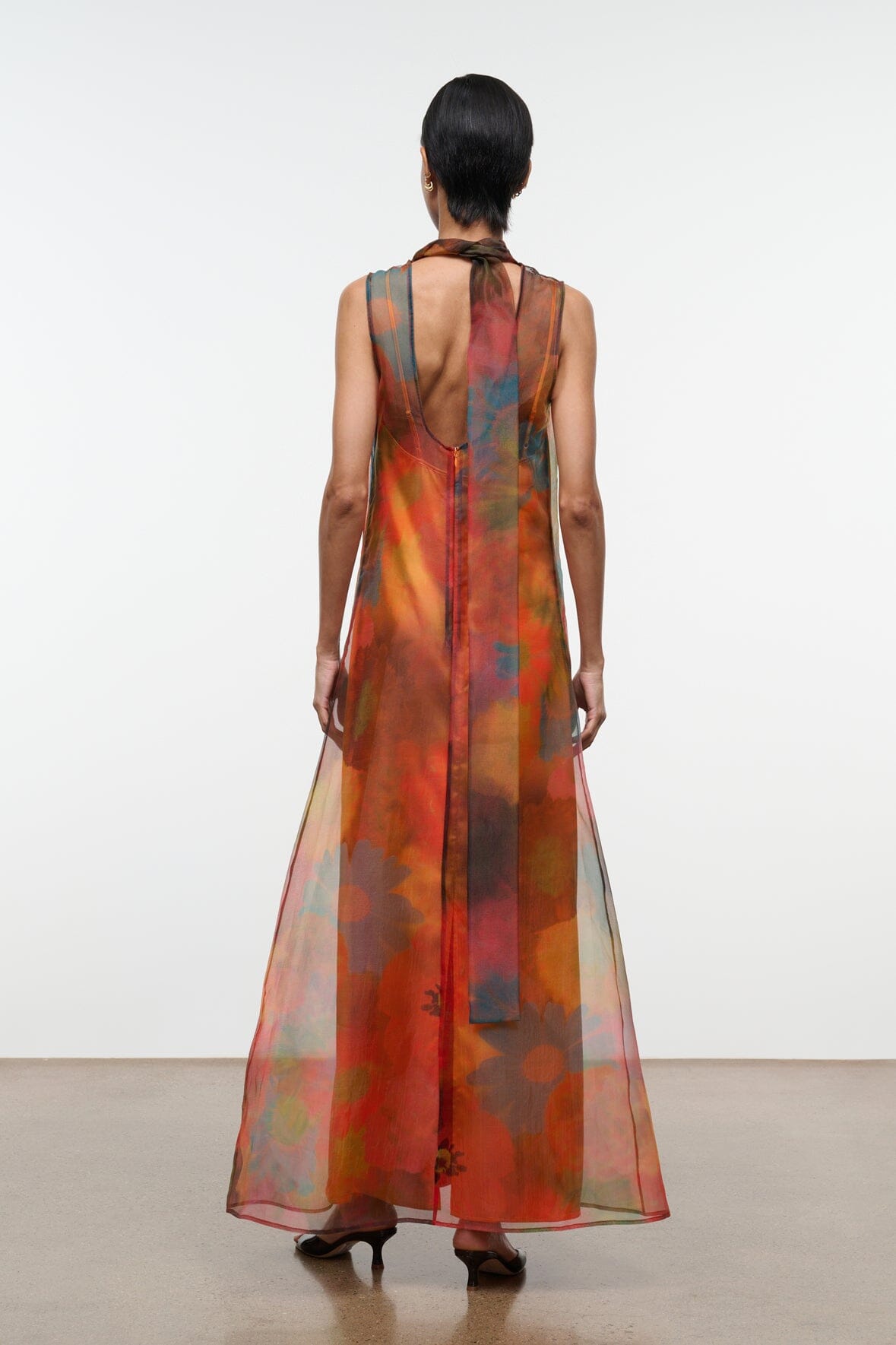 STAUD Dresses|Clothing|New In Albee Dress Multicolor Sheer Organza With High Neck