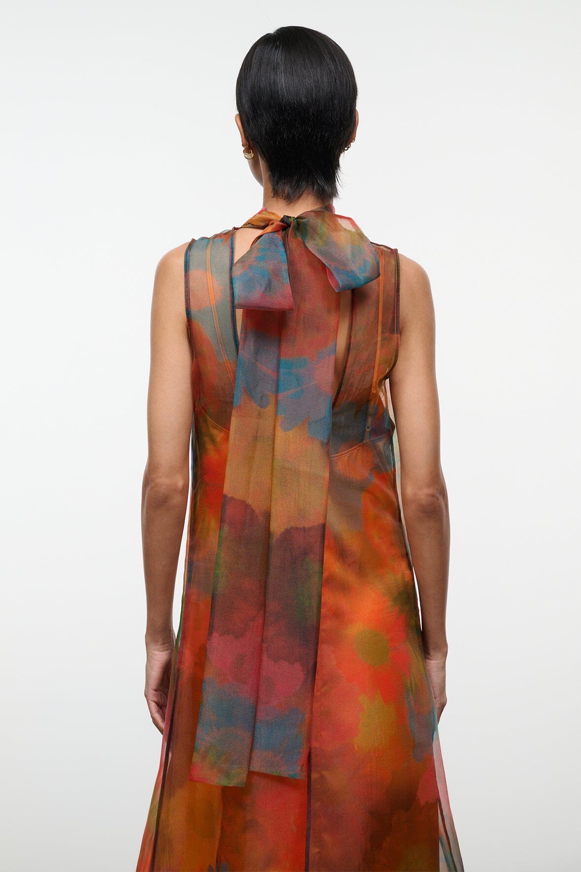 STAUD Dresses|Clothing|New In Albee Dress Multicolor Sheer Organza With High Neck