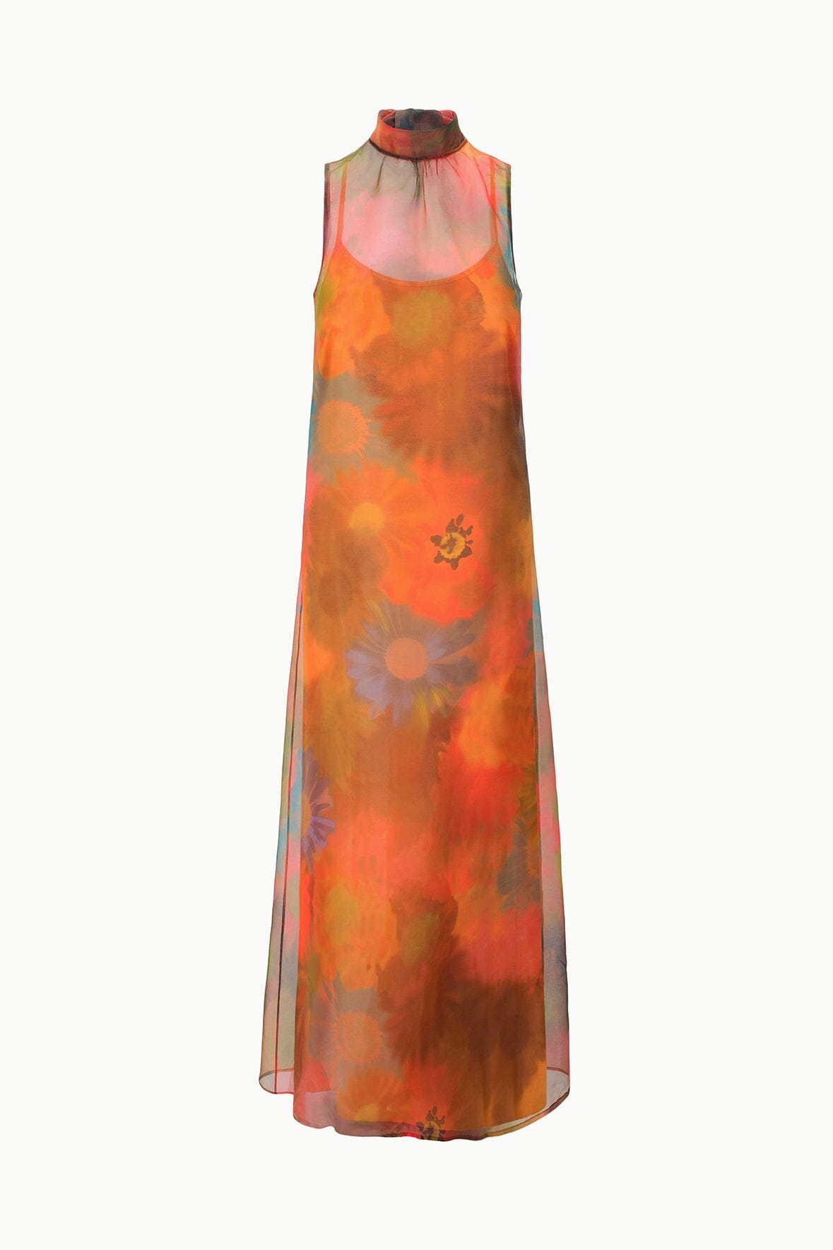 STAUD Dresses|Clothing|New In Albee Dress Multicolor Sheer Organza With High Neck
