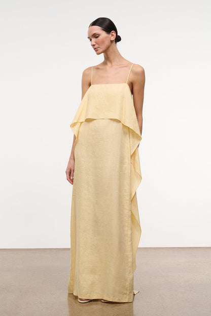 STAUD Dresses|Clothing Valencia Linen Dress Butter