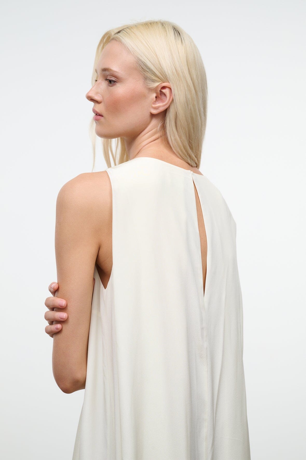 STAUD Dresses|Clothing|New In Dalia Silk Dress Ivory