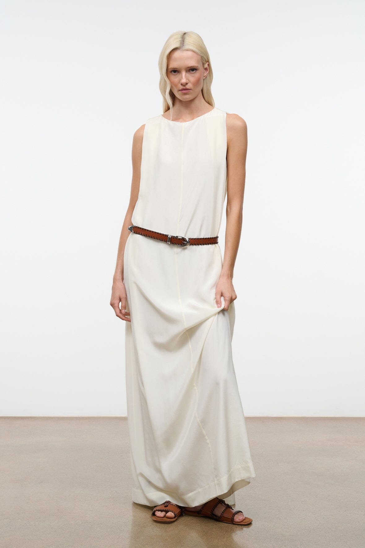 STAUD Dresses|Clothing|New In Dalia Silk Dress Ivory