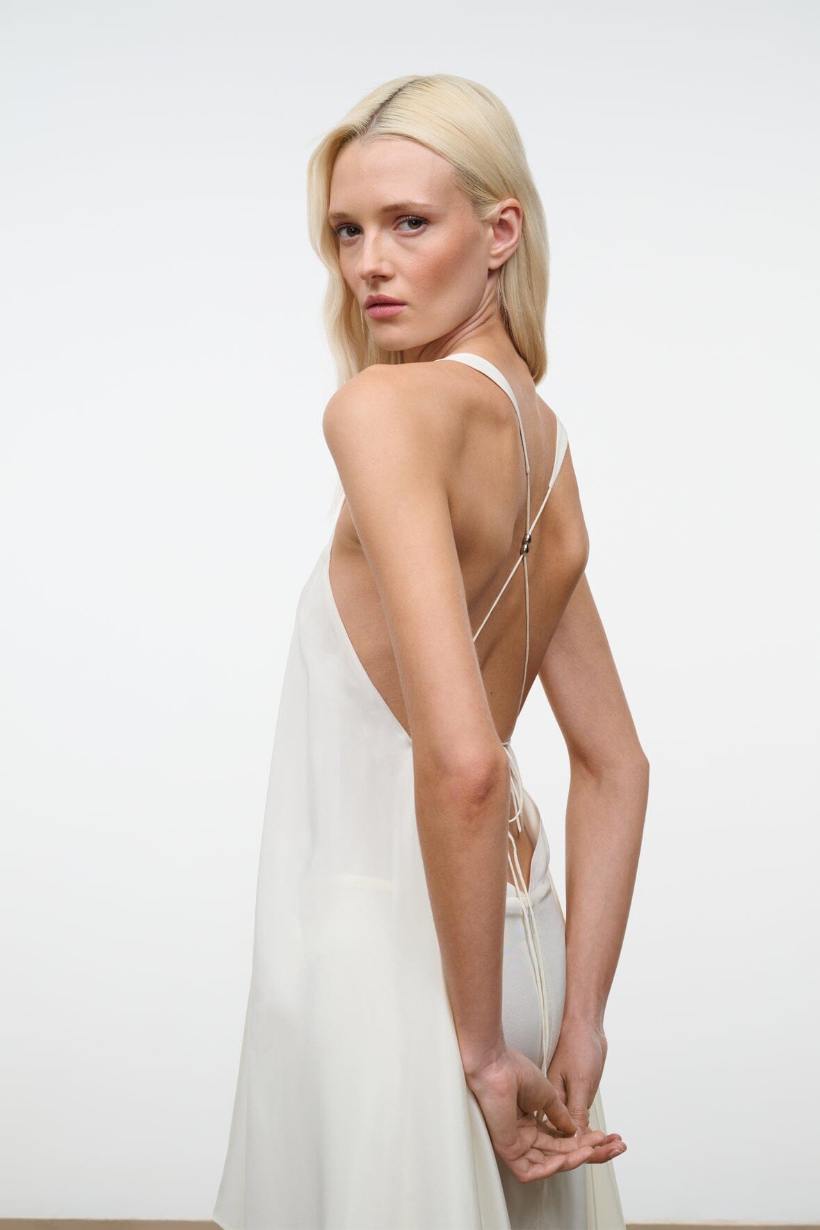 STAUD Dresses|Clothing|New In Kira Silk Dress Ivory