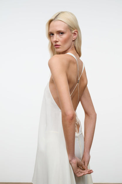 STAUD Dresses|Clothing|New In Kira Silk Dress Ivory