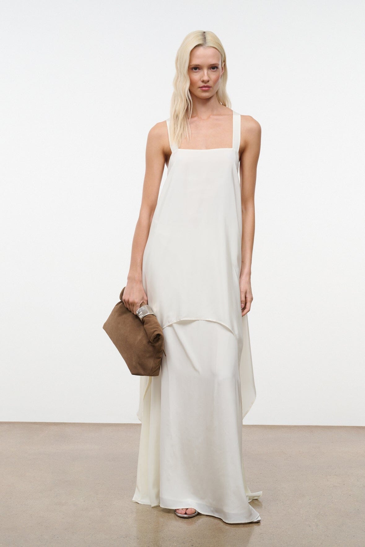 STAUD Dresses|Clothing|New In Kira Silk Dress Ivory