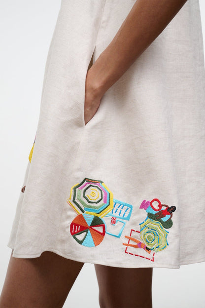 STAUD Dresses|Clothing Brio Linen Dress Natural