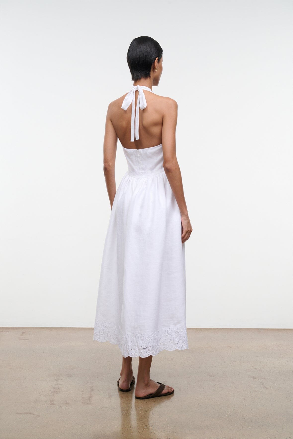 STAUD Dresses|Clothing Grazia Linen Dress White