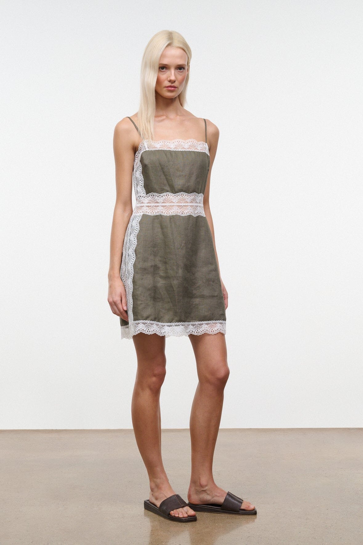 STAUD Dresses|Clothing Amalina Linen Mini Dress Thyme
