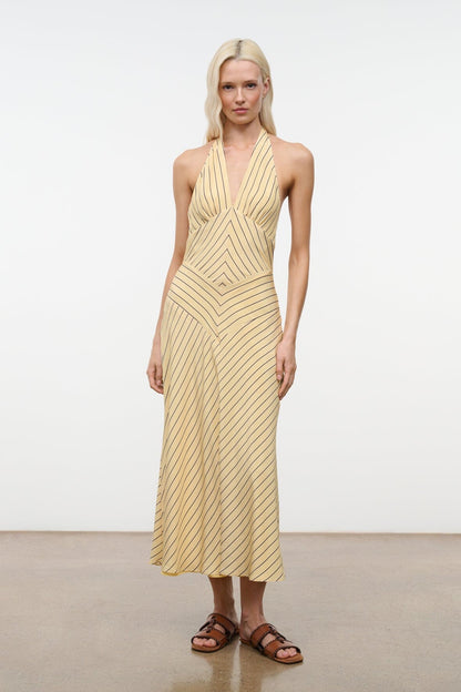 STAUD Dresses|Clothing Louise Silk Dress Monday Stripe