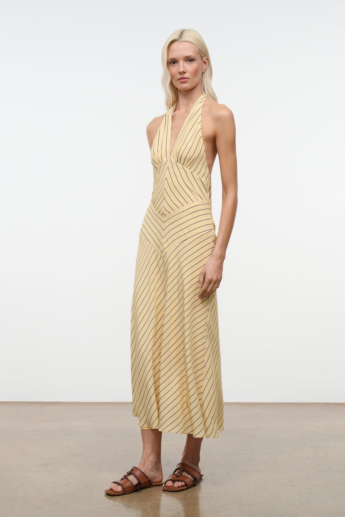 STAUD Dresses|Clothing Louise Silk Dress Monday Stripe