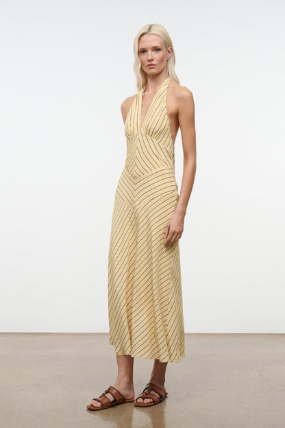 STAUD Dresses|Clothing Louise Silk Dress Monday Stripe