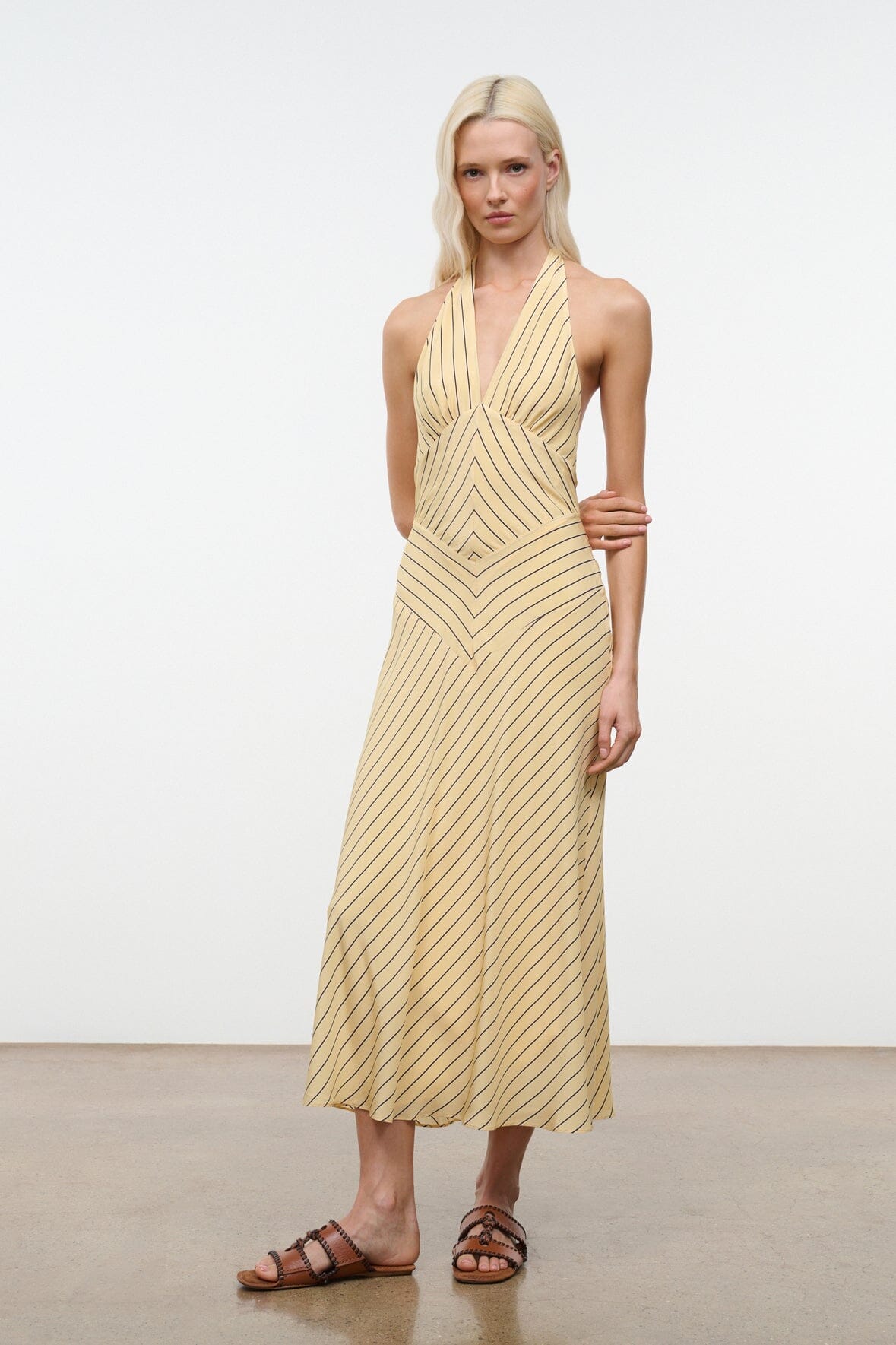 STAUD Dresses|Clothing Louise Silk Dress Monday Stripe