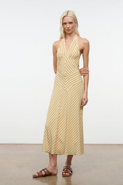 STAUD Dresses|Clothing Louise Silk Dress Monday Stripe