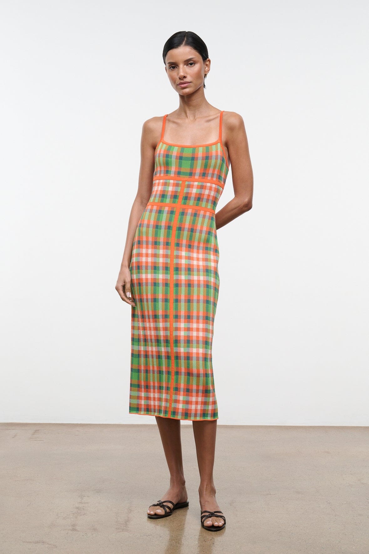 STAUD Dresses|Clothing|New In Lyra Dress Villa Plaid