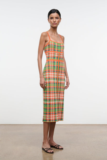 STAUD Dresses|Clothing|New In Lyra Dress Villa Plaid