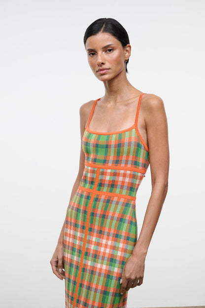 STAUD Dresses|Clothing|New In Lyra Dress Villa Plaid