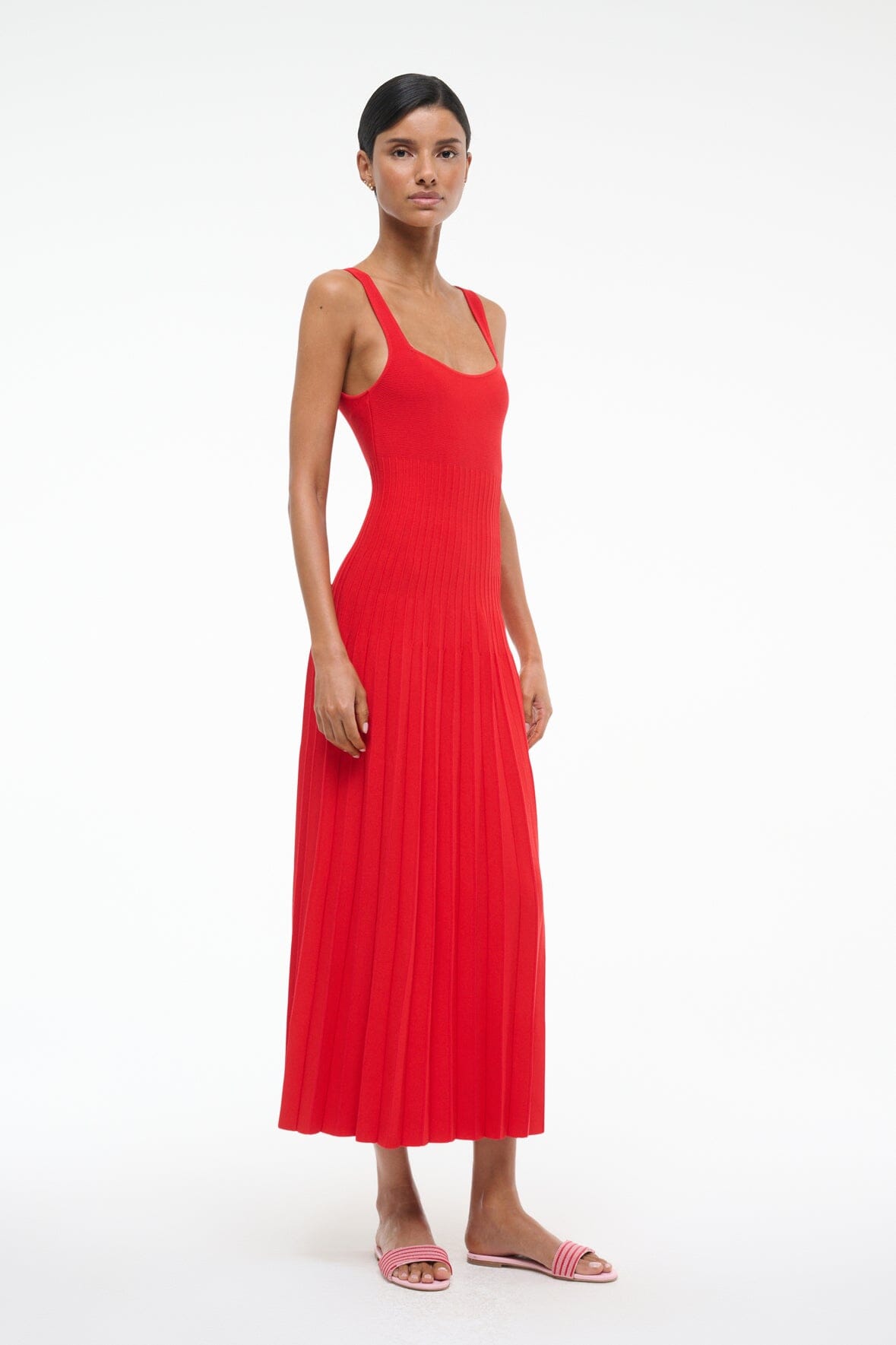 STAUD Dresses|Clothing Ellison Dress Red Rose