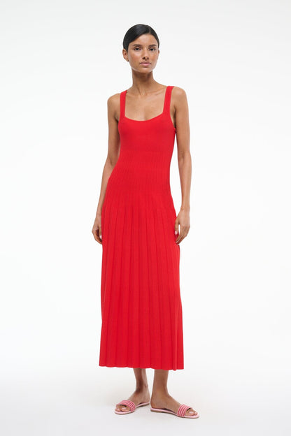 STAUD Dresses|Clothing Ellison Dress Red Rose