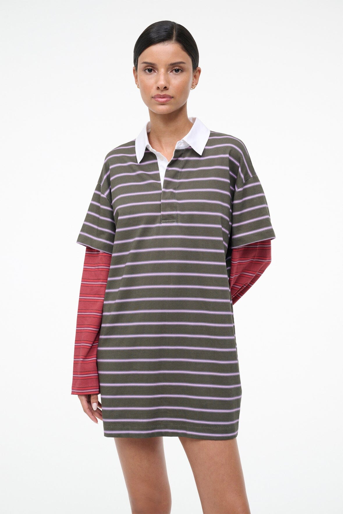 STAUD Dresses|Clothing Ivar Dress Spectrum Stripe Linus Stripe
