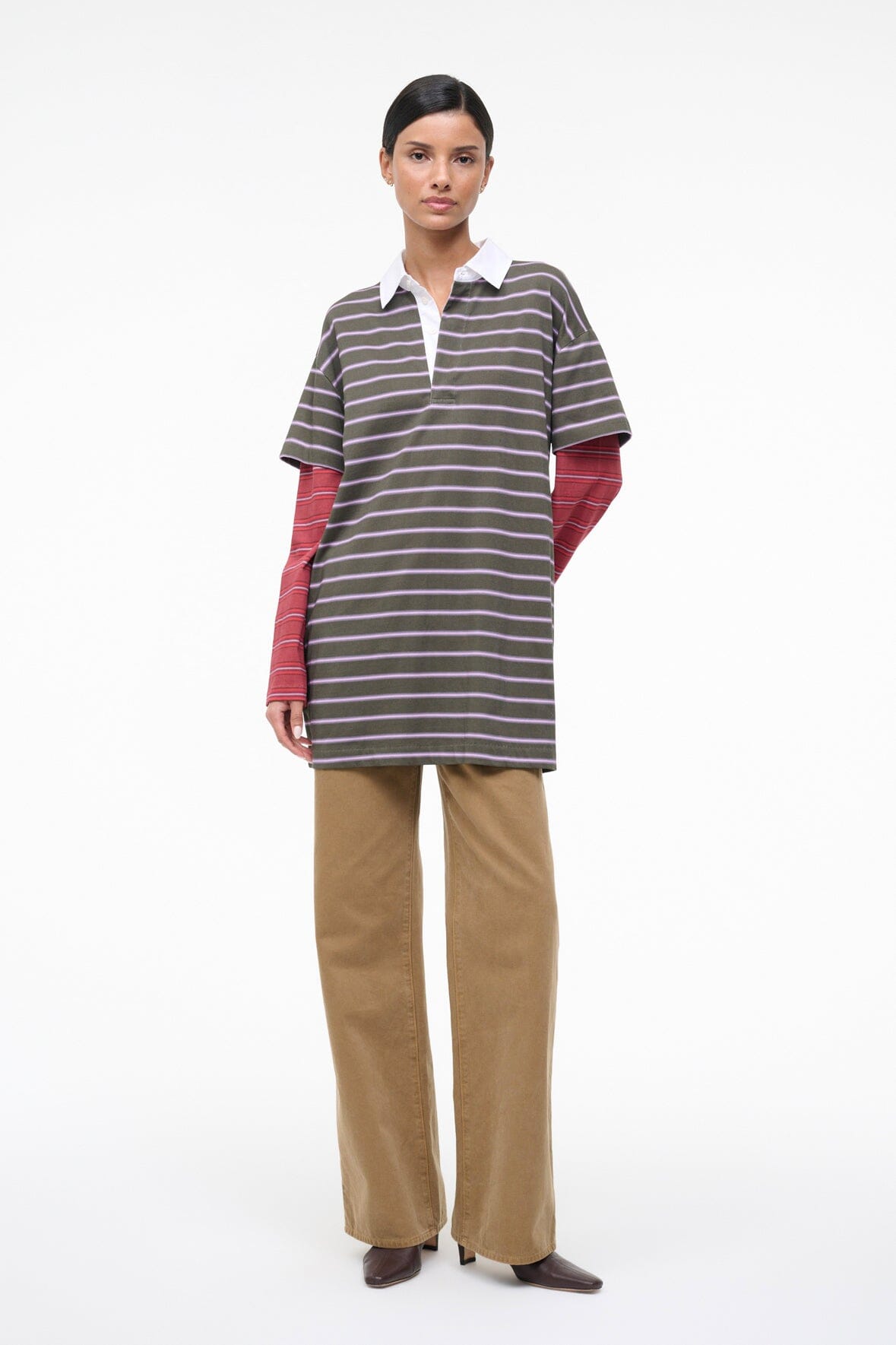 STAUD Dresses|Clothing Ivar Dress Spectrum Stripe Linus Stripe