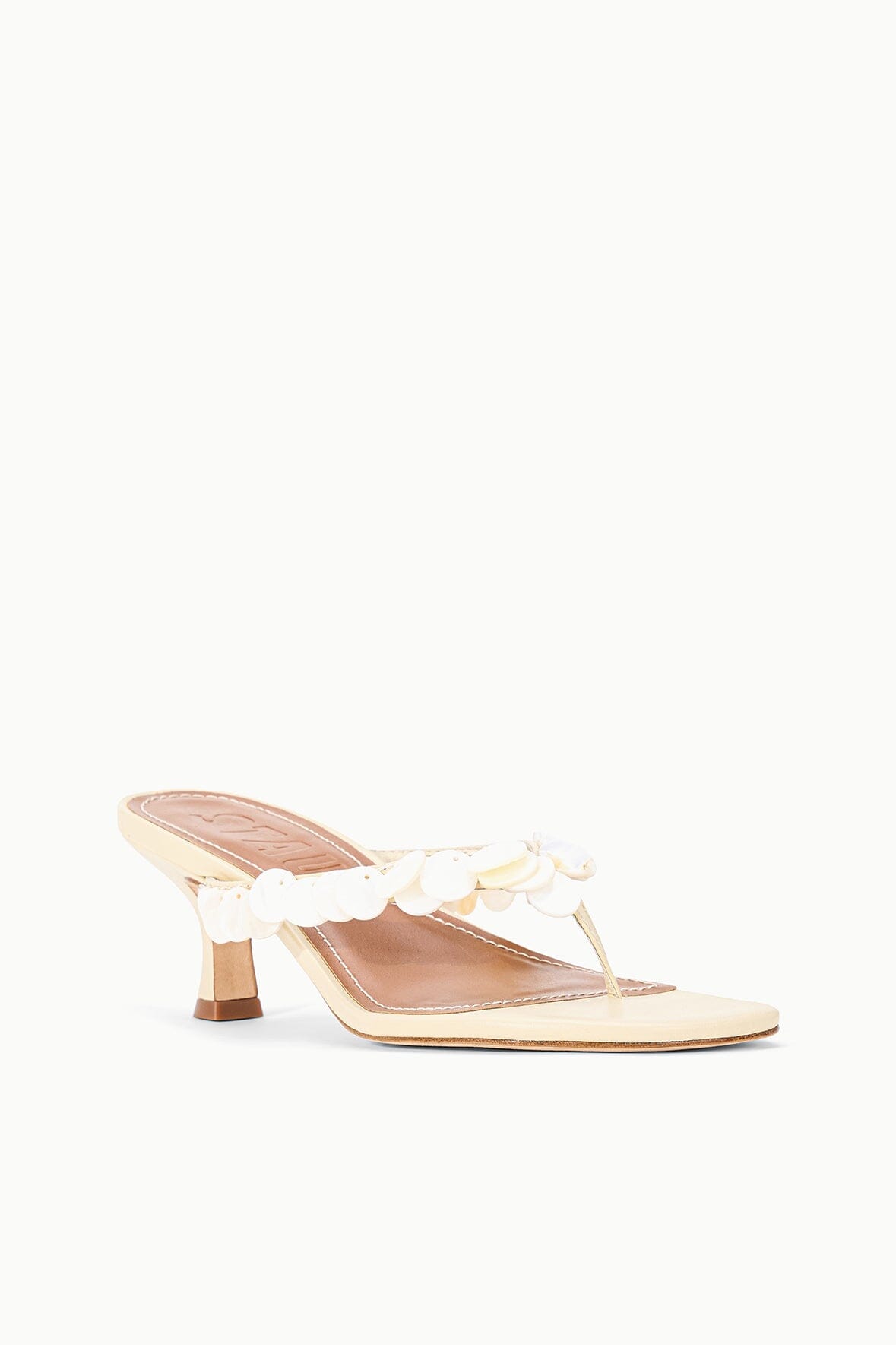 STAUD Dresses|Shoes Freja Cream Leather Kitten Heel Sandals - Staud