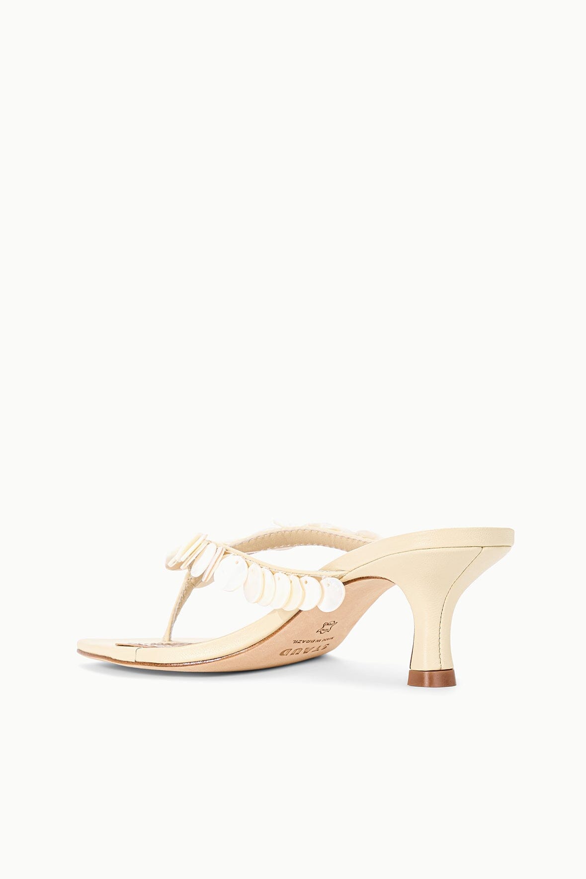 STAUD Dresses|Shoes Freja Cream Leather Kitten Heel Sandals - Staud