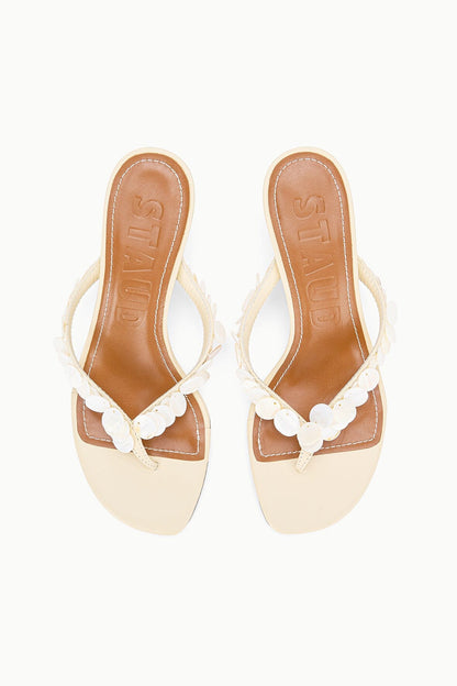 STAUD Dresses|Shoes Freja Cream Leather Kitten Heel Sandals - Staud