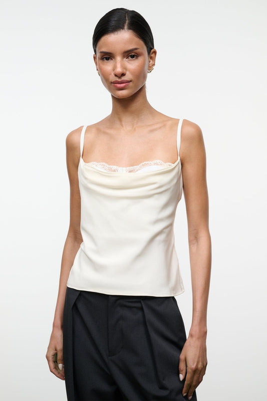 STAUD Dresses|Clothing Evangeline Silk Top Ivory